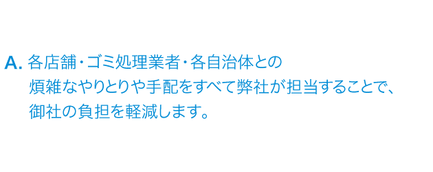 煩雑なやりとりや手配をすべて弊社が担当することで、御社の負担を軽減します。